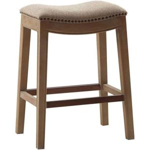 Madison Park Belfast Bar Stools, Contour Padded Seat, Nail Head Trim, Modern Kitchen Counter Chair, Solid Hardwood, Metal Kickplate Footrest, Dining Room Accent Furniture, Linen(Linen)