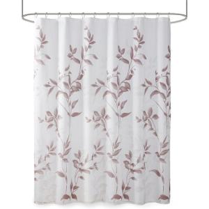 Madison Park Cecily Botanical Modern Shower Curtain, Contemporary Design Water Repellent Shower Curtains for Bathroom, 72 X 72, Grey(Mauve)