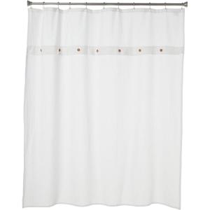 Madison Park Finley 100% Cotton Shower Curtain, Waffle Weave Texutre Minimalistic Design, Modern Bathroom Decor, Machine Washable, Fabric Privacy Screen 72×72″, White