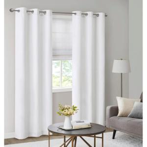Madison Park Galen Basketweave 2-Panel Pack Window Curtain, Room Darkening, Grommet Top Easy to Hang, Fits up to 1.25″ Diameter Rod, 40″ W x 84″ H Ivory(Basketweave White)