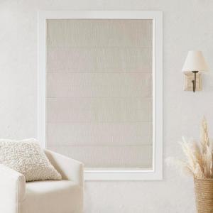 Madison Park Galen Matte White Cordless Roman Shades – Fabric Privacy Single Panel Darkening, Energy Efficient, Thermal Insulated Window Blind Treatment, for Home, Living Room Decor, 23″ W x 64″ H(Slub-textured Linen)