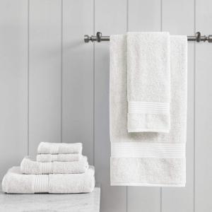 Madison Park Organic 100% Cotton Bathroom Towel Set, Hotel & Spa Quality Highly Absorbent, Quick Dry, Include for Shower, Handwash & Facial Washcloth, Multi-Sizes, Seafoam(White)