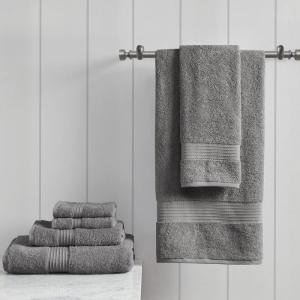 Madison Park Organic 100% Cotton Bathroom Towel Set, Hotel & Spa Quality Highly Absorbent, Quick Dry, Include for Shower, Handwash & Facial Washcloth, Multi-Sizes, Seafoam(Charcoal)