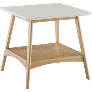 Madison Park Rectangular Wood Coffee Table With Solid Wood Frame & Legs, Living Room Coffee Tables With Storage Shelf, Accent Furniture For Living Room, Minimalist Decor – Off-White / Pecan Parker(Off-white/Natural)