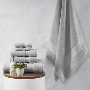 Madison Park Signature Splendor Luxury 100% Cotton Bathroom Towel Set – Soft, Plush 1000 GSM Heavyweight Hotel Quality, Zero Twist, Highly Absorbent, Quick Dry, Multi Sizes, White 6 Piece(Grey)