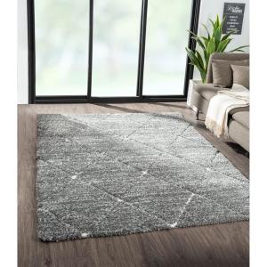 Madison Park Sophie Woven Turkish Area Rugs for Living Room, Indoor Dining Accent Modern Home Décor, Ultra Soft Floor Carpets for Dining Room, 5’W x 7’L Grey/Cream(Grey/Cream)