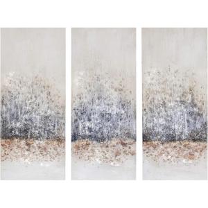 Madison Park Wall Art Living Room Décor – Twilight Mystere 100% Hand Brush Embellished Canvas, 3 Piece Set, Each 15″W x 35″H x 1.5″D, Blush/Grey