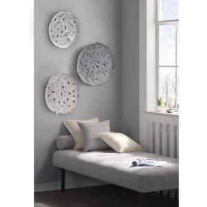Madison Park Wall Art Living Room Metal Decor – Home Accent Modern Kitchen Dining Decoration, Ready to Hang Panel for Bedroom, Multi-sizes, Rossi Blue 3 Piece(Grey)