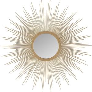 Madison Park Wall Décor Fiore Metal Sunburst Mirror for Living Room – Home Accent, Ready to Hang Bedroom Decoration, 29.5″ Diameter, Gold(Gold)