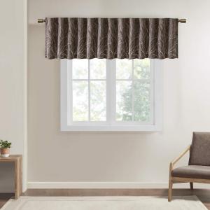 Madison Park White Curtains For Living room , Transitional Rod Pocket Curtains For Bedroom , Embroidered Andora Back Tab Fabric Window Curtains , 50″ x 84″, 1-Panel Pack(Chocolate)