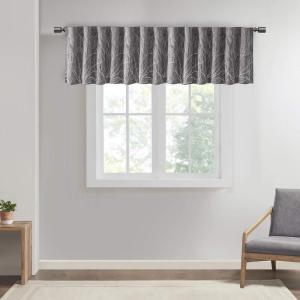 Madison Park White Curtains For Living room , Transitional Rod Pocket Curtains For Bedroom , Embroidered Andora Back Tab Fabric Window Curtains , 50″ x 84″, 1-Panel Pack(Grey)