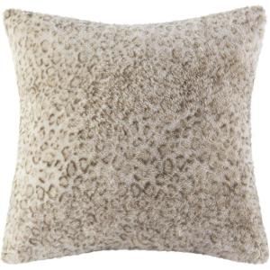 Madison Park Zuri Faux Fur Ombre Stripe Ultra Soft Luxury Decorative Throw Pillows, for Couch Bed with Insert, 20×20, Leopard(Leopard)