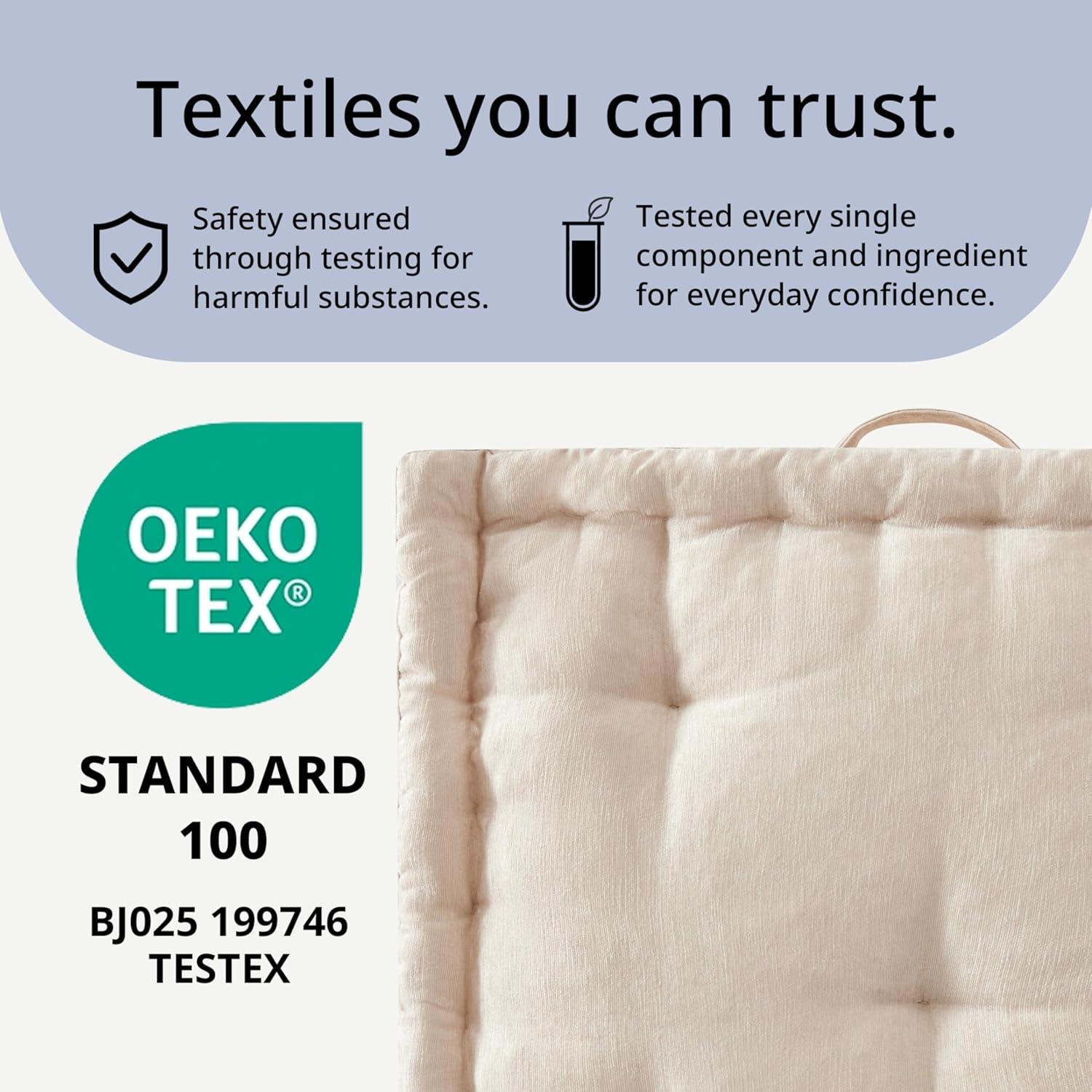 imageIntelligent Design Azza Floor Pillow Large Cushions Sitting for Adults Floor Pillow for Meditation or Yoga Lustrous Chenille Tufted with Scalloped Edges for BenchChair Cushion 20quotx20quotx5quot IvorySquare Ivory With Handle
