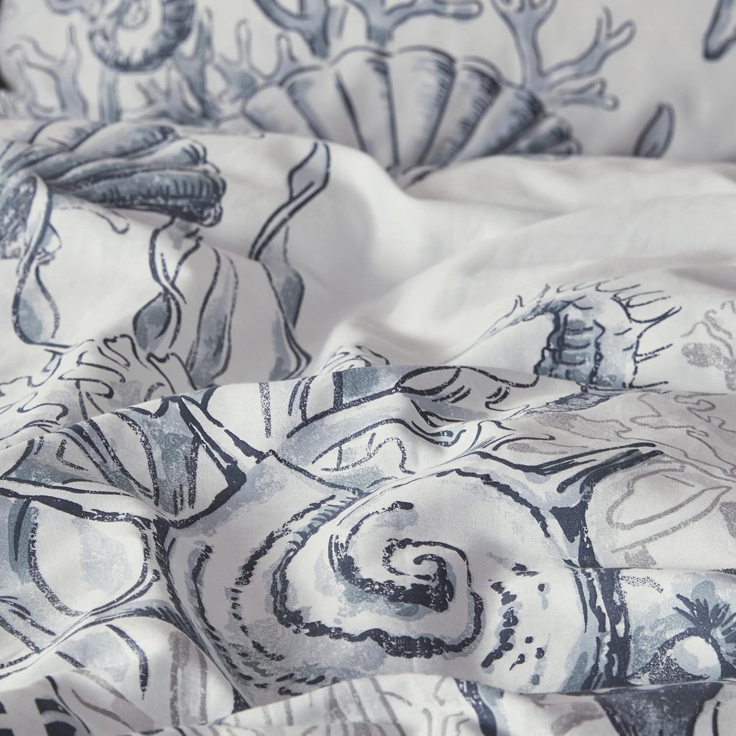 imageMadison Park 100 Cotton Comforter Set Coastal Coral Starfish Design All Season Down Alternative Cozy Bedding with Matching Shams Decorative Pillow Queen90quotx90quot Blue Cape Cod Navy 7pcsSeabed Blue 3 Pcs