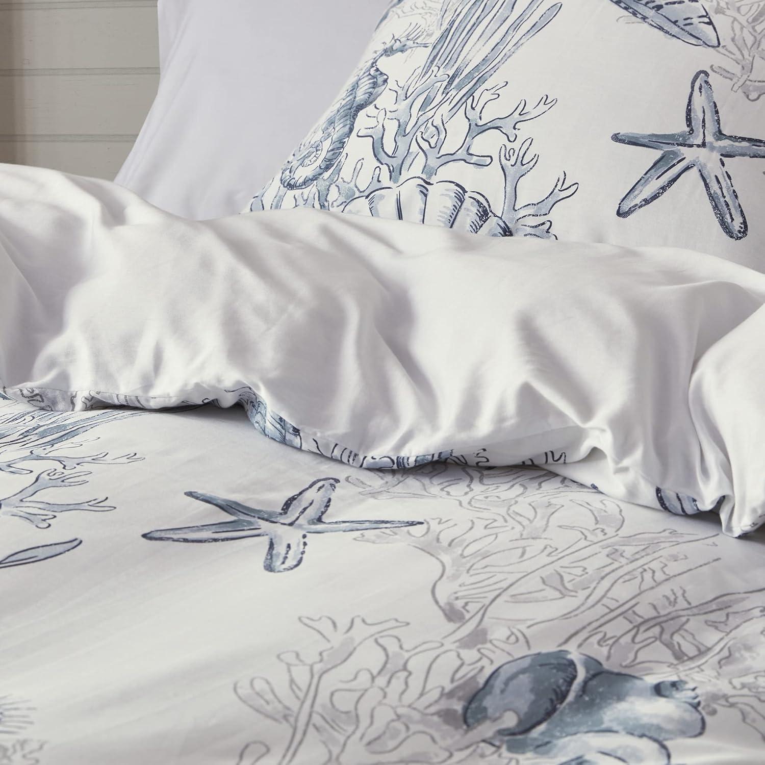 imageMadison Park 100 Cotton Comforter Set Coastal Coral Starfish Design All Season Down Alternative Cozy Bedding with Matching Shams Decorative Pillow Queen90quotx90quot Blue Cape Cod Navy 7pcsSeabed Blue 3 Pcs