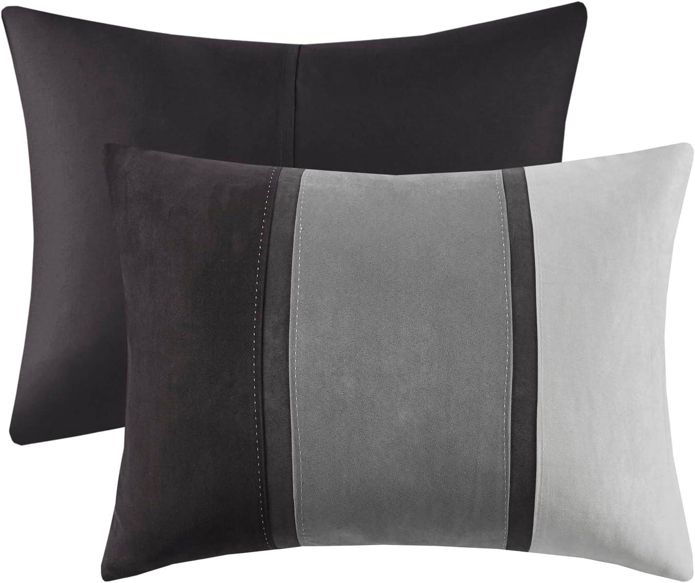 imageMadison Park Aubrey Duvet Cover Paisley Jacquard Duvet Cover Set Ultra Soft Microfiber Light Weight Bed Comforter Covers FullQueen90quotx90quot Taupe 6 PiecePalisades Faux Suede Black