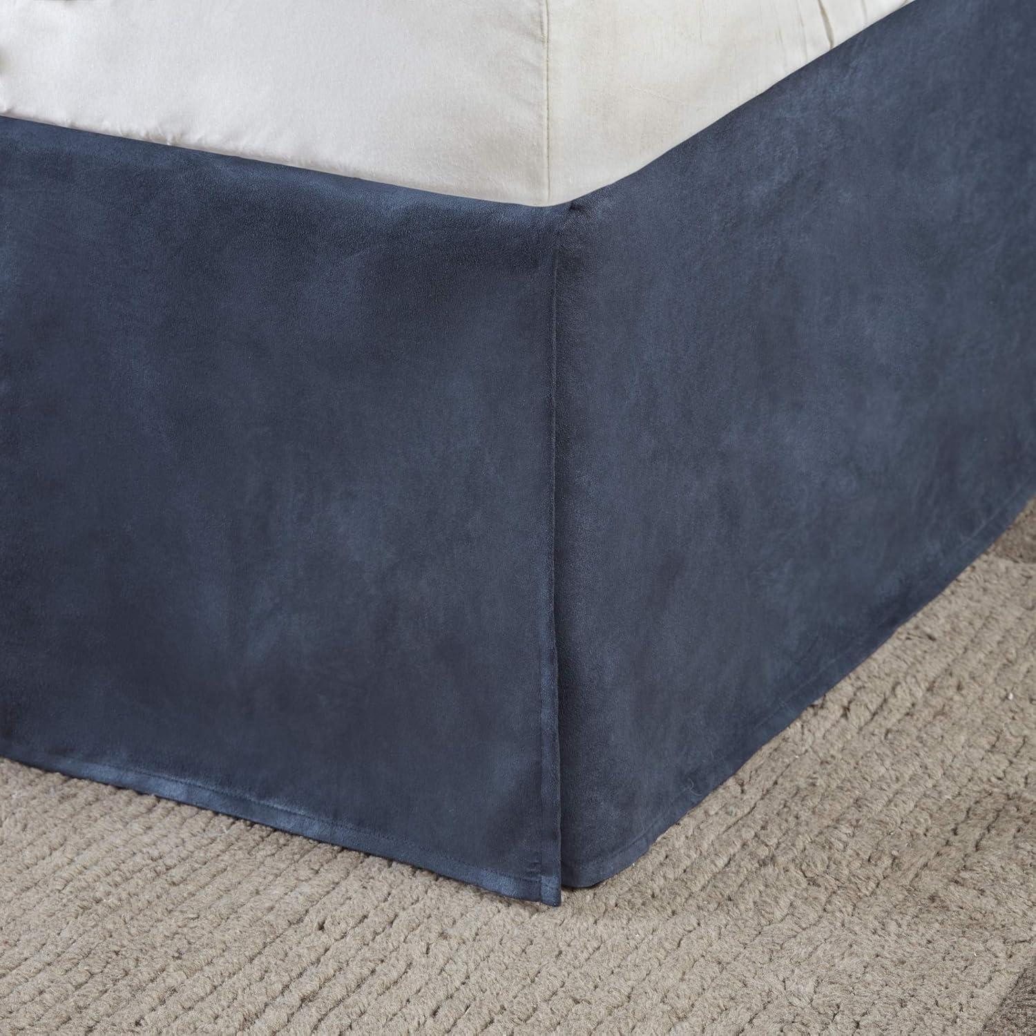 imageMadison Park Boone Cozy Comforter Set Faux Suede Deluxe Hotel Styling All Season Down Alternative Bedding Matching Shams Decorative Pillow Queen 90 in x 90 in Rustic Brown 7 PieceDark Navy 7pcs