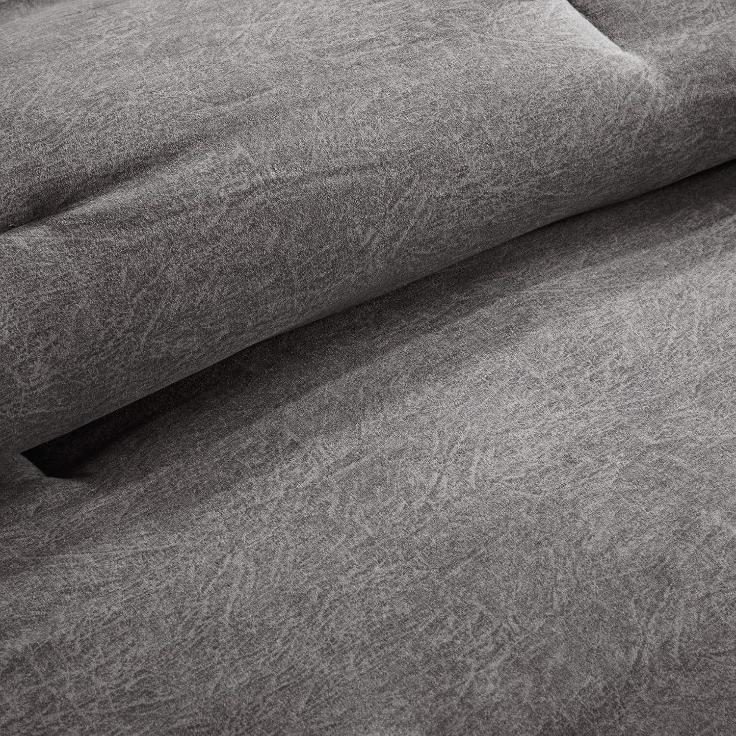 imageMadison Park Boone Cozy Comforter Set Faux Suede Deluxe Hotel Styling All Season Down Alternative Bedding Matching Shams Decorative Pillow Queen 90 in x 90 in Rustic Brown 7 PieceDark Grey 7pcs