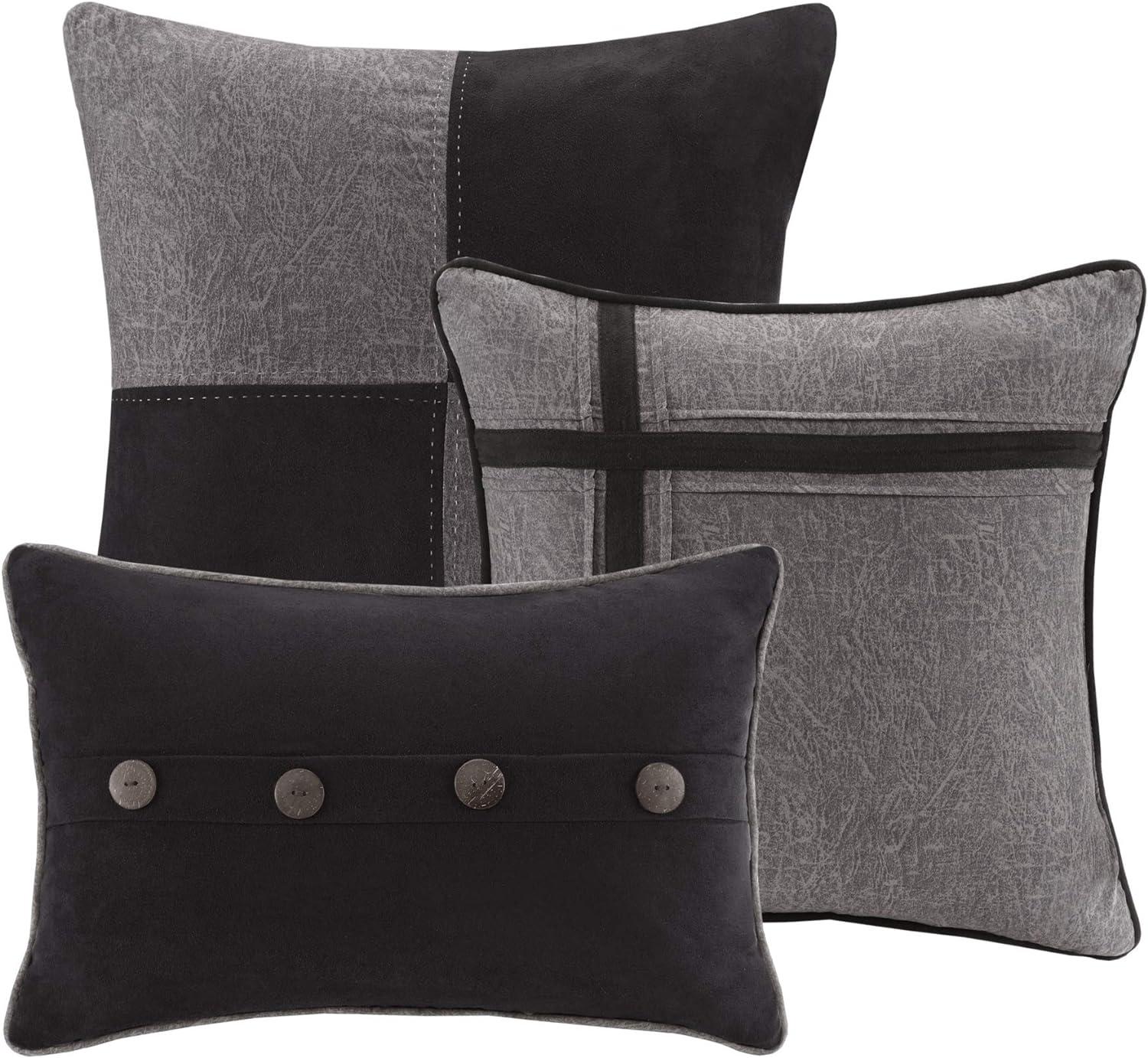 imageMadison Park Boone Cozy Comforter Set Faux Suede Deluxe Hotel Styling All Season Down Alternative Bedding Matching Shams Decorative Pillow Queen 90 in x 90 in Rustic Brown 7 PieceDark Grey 7pcs