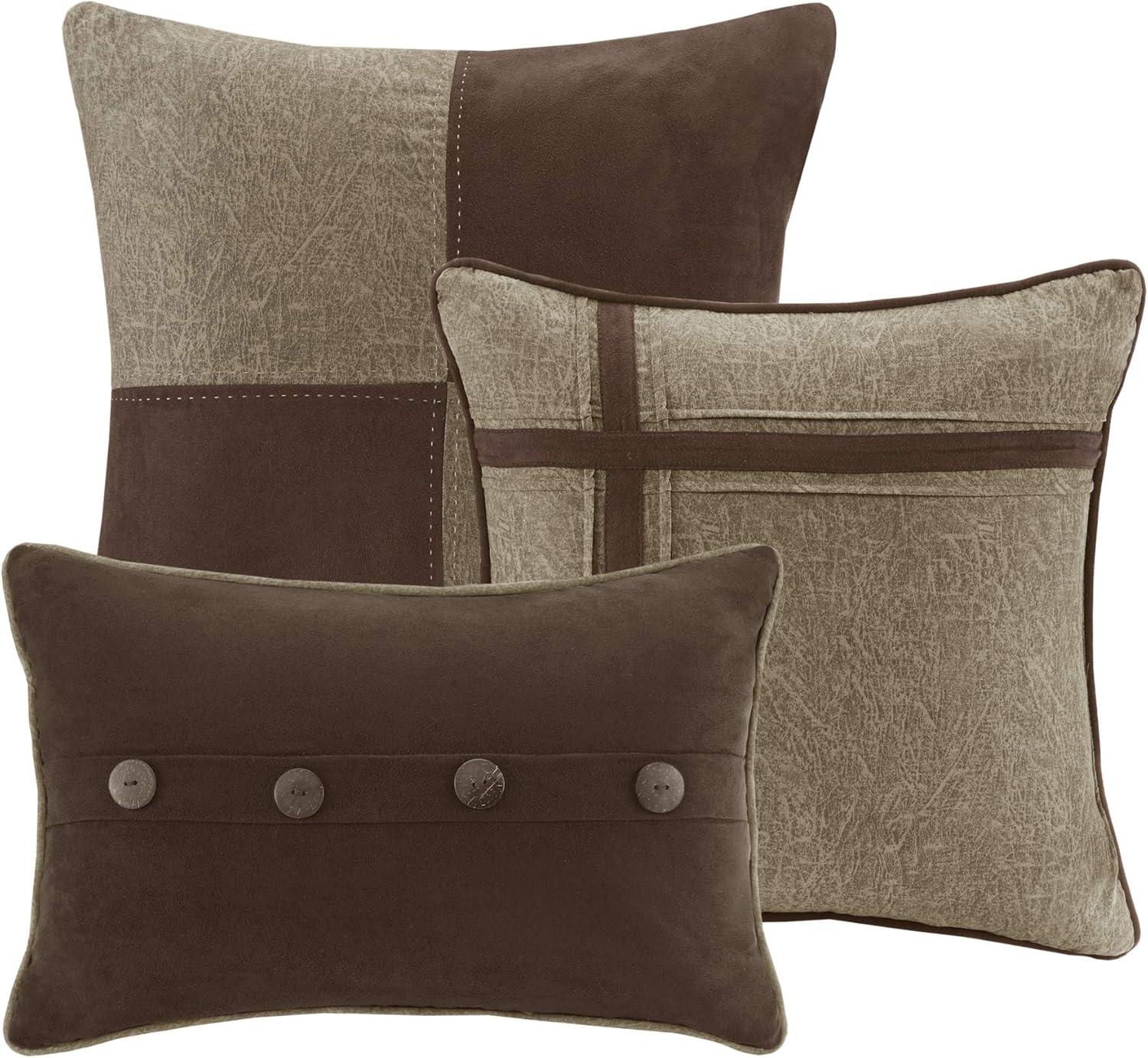 imageMadison Park Boone Cozy Comforter Set Faux Suede Deluxe Hotel Styling All Season Down Alternative Bedding Matching Shams Decorative Pillow Queen 90 in x 90 in Rustic Brown 7 PieceBrown 7pcs