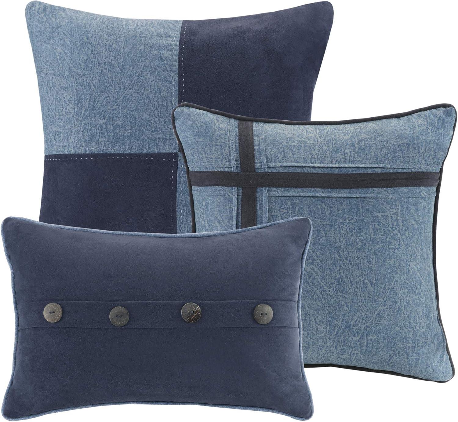 imageMadison Park Boone Cozy Comforter Set Faux Suede Deluxe Hotel Styling All Season Down Alternative Bedding Matching Shams Decorative Pillow Queen 90 in x 90 in Rustic Brown 7 PieceDark Navy 7pcs