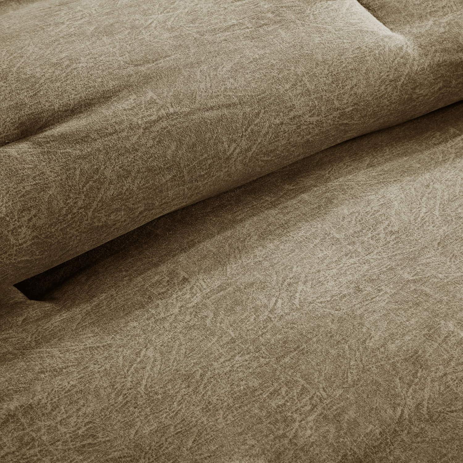 imageMadison Park Boone Cozy Comforter Set Faux Suede Deluxe Hotel Styling All Season Down Alternative Bedding Matching Shams Decorative Pillow Queen 90 in x 90 in Rustic Brown 7 PieceBrown 7pcs