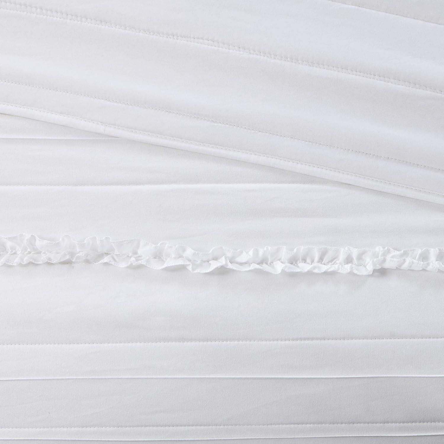 imageMadison Park Celeste Quilt Modern Classic Design All Season Breathable Coverlet Lightweight Bedding Set Matching Shams Decorative Pillow FullQueen90quotx90quot Ruffle White 4 PieceRuffle White