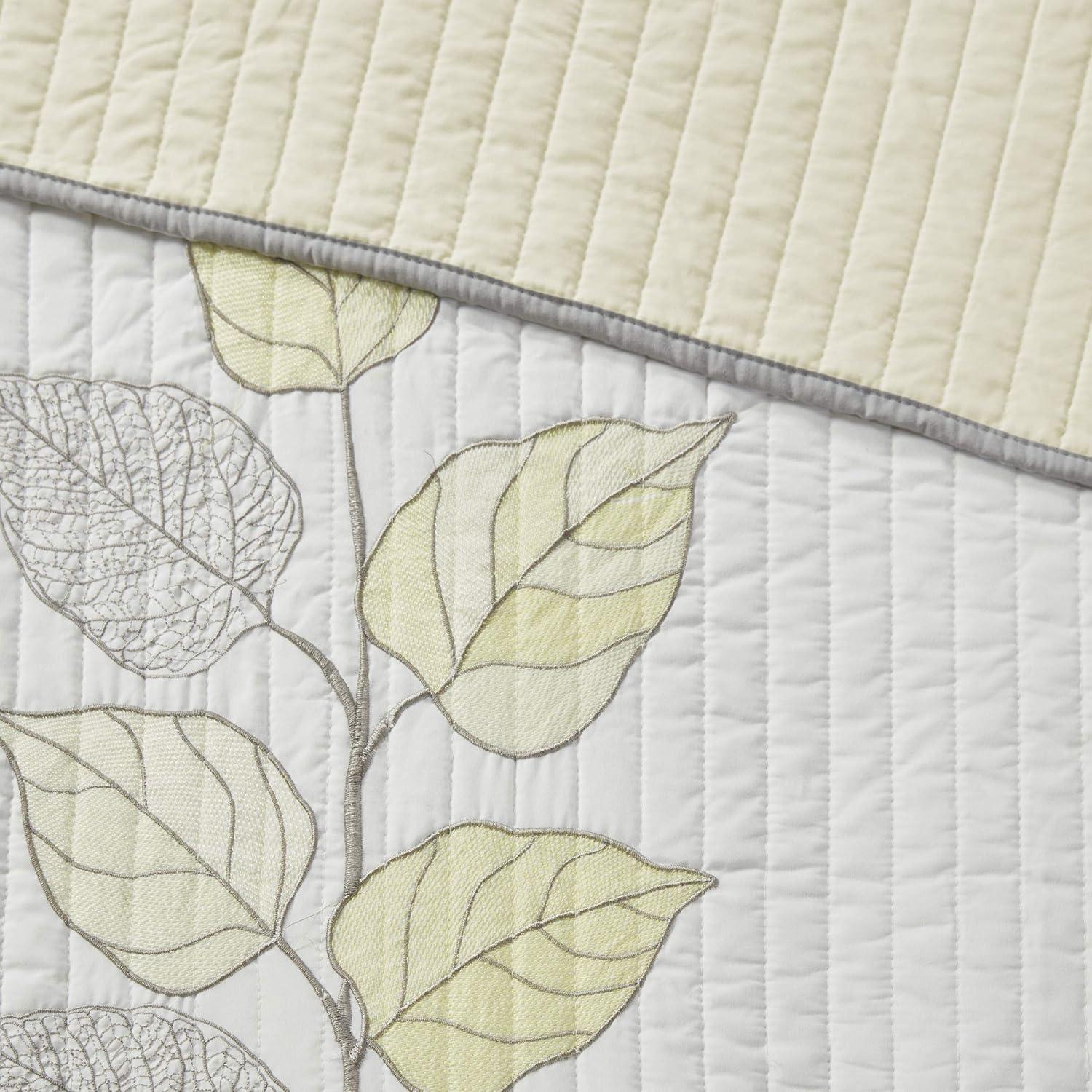 imageMadison Park Celeste Quilt Modern Classic Design All Season Breathable Coverlet Lightweight Bedding Set Matching Shams Decorative Pillow FullQueen90quotx90quot Ruffle White 4 PieceLeaf Yellow