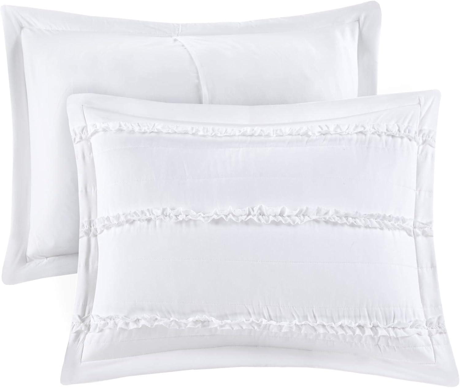 imageMadison Park Celeste Quilt Modern Classic Design All Season Breathable Coverlet Lightweight Bedding Set Matching Shams Decorative Pillow FullQueen90quotx90quot Ruffle White 4 PieceRuffle White