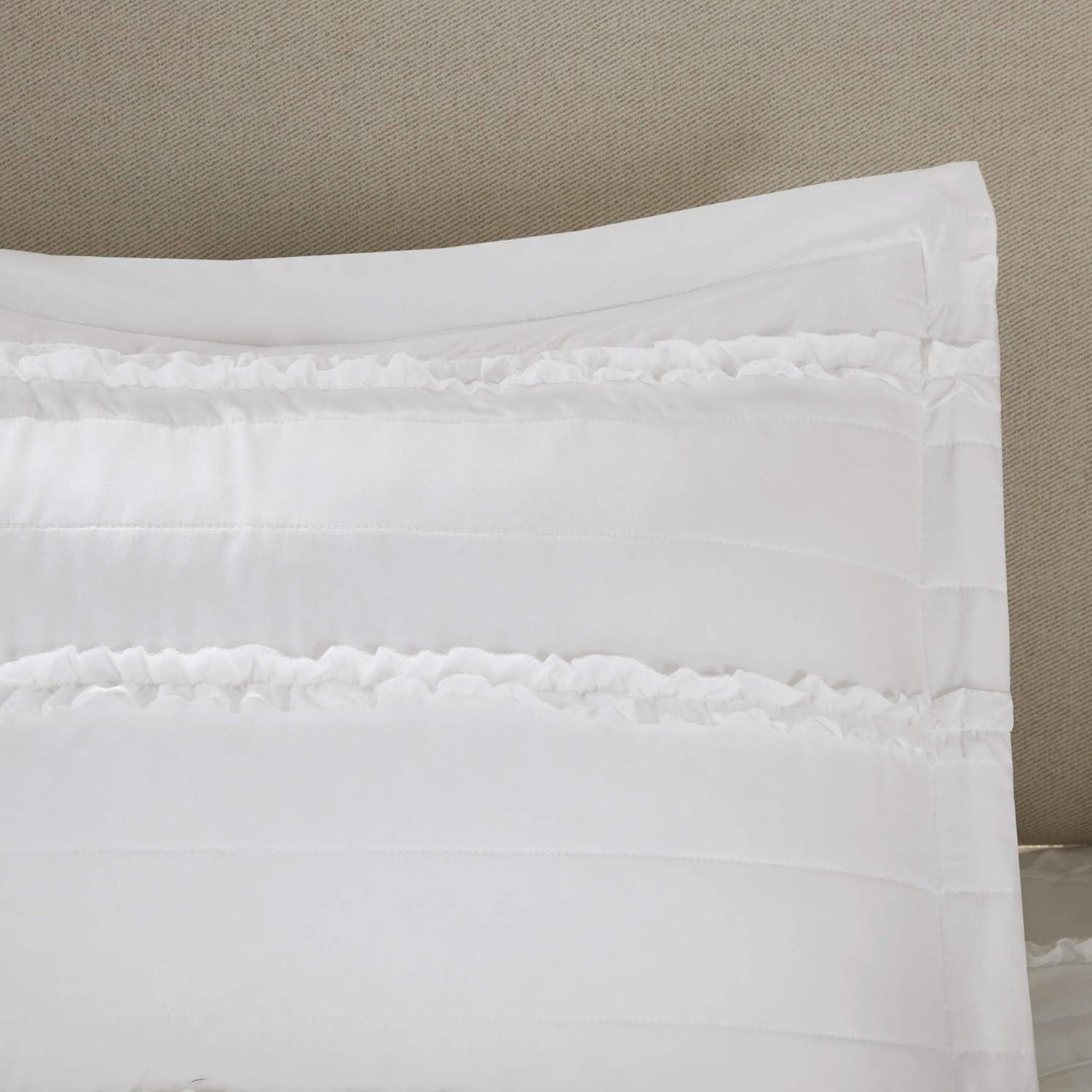 imageMadison Park Celeste Quilt Modern Classic Design All Season Breathable Coverlet Lightweight Bedding Set Matching Shams Decorative Pillow FullQueen90quotx90quot Ruffle White 4 PieceRuffle White