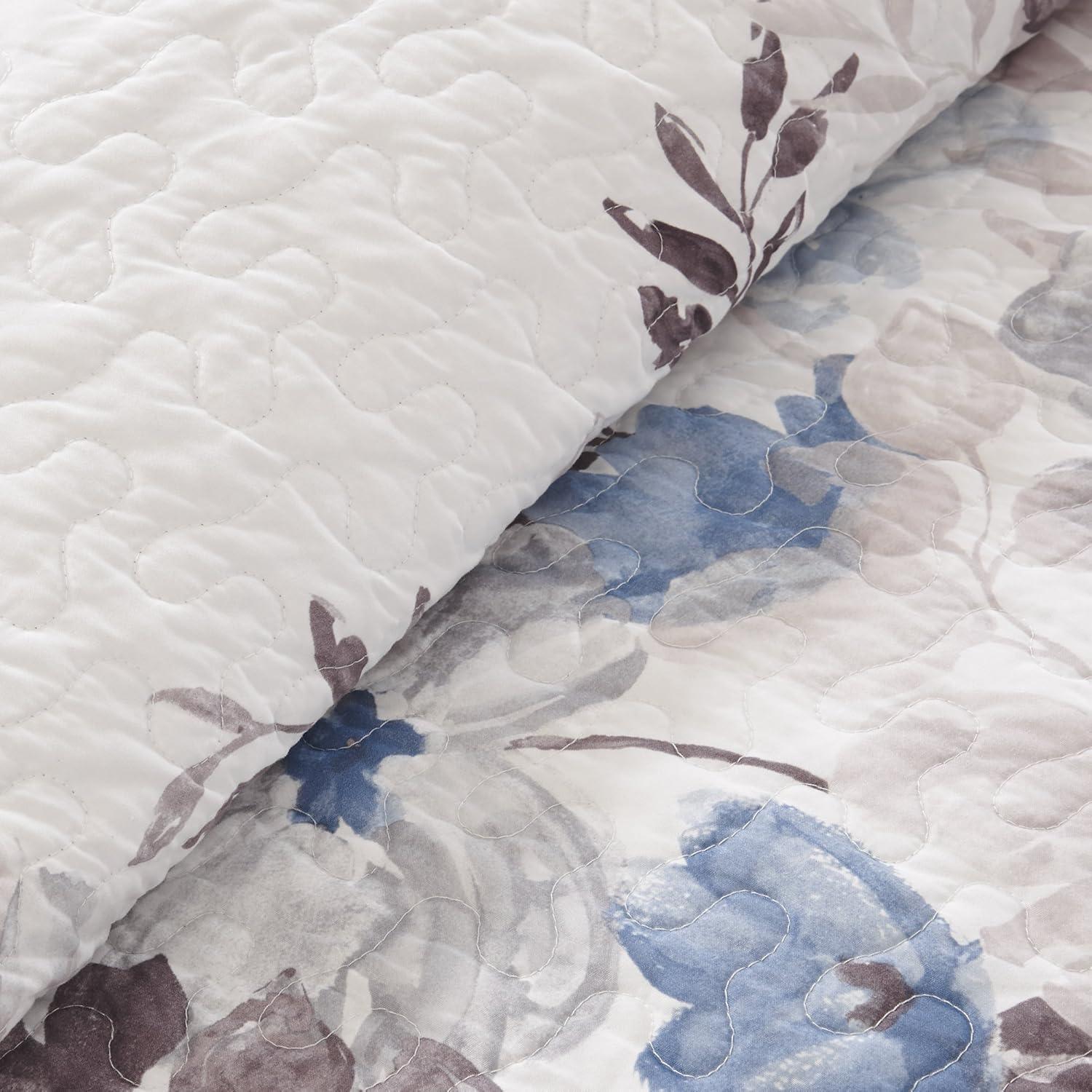 imageMadison Park Celeste Quilt Modern Classic Design All Season Breathable Coverlet Lightweight Bedding Set Matching Shams Decorative Pillow FullQueen90quotx90quot Ruffle White 4 PieceFloral Blue
