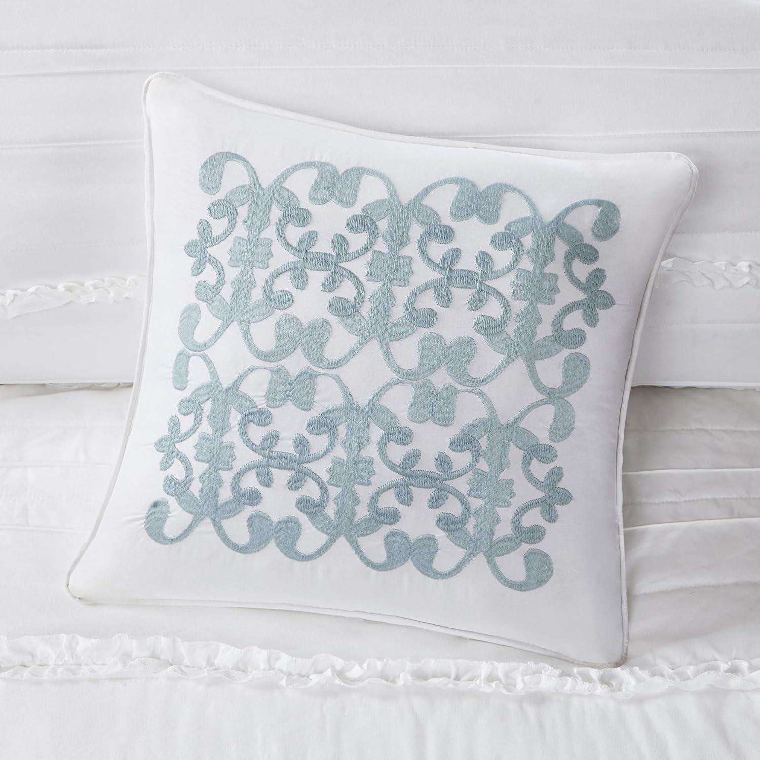 imageMadison Park Celeste Quilt Modern Classic Design All Season Breathable Coverlet Lightweight Bedding Set Matching Shams Decorative Pillow FullQueen90quotx90quot Ruffle White 4 PieceRuffle White