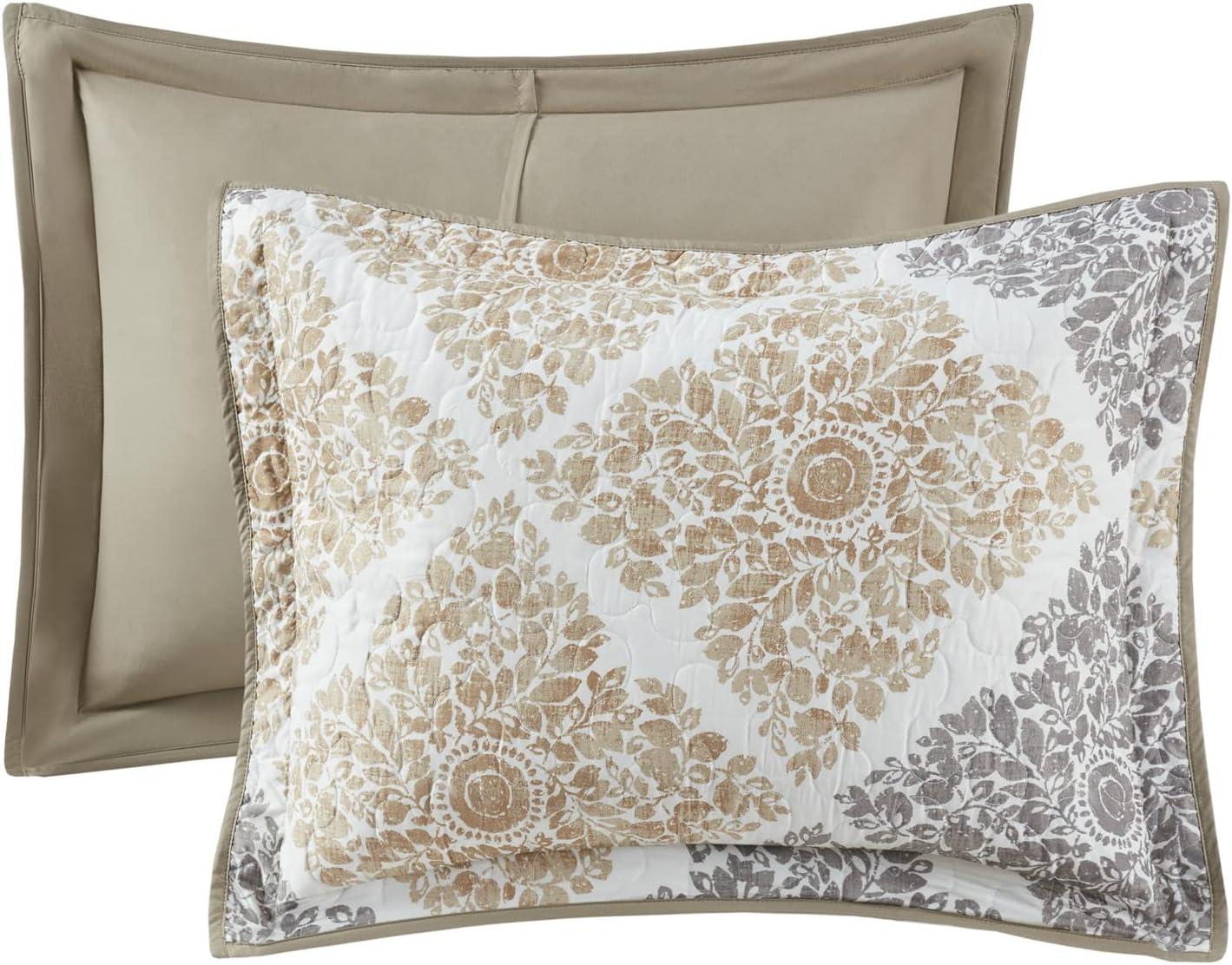 imageMadison Park Claire Quilt Modern Design All Season Breathable Coverlet Lightweight Bedding Set Matching Shams Decorative Pillow FullQueen 90 in x 90 in Diamond Aqua 6 PieceNeutral