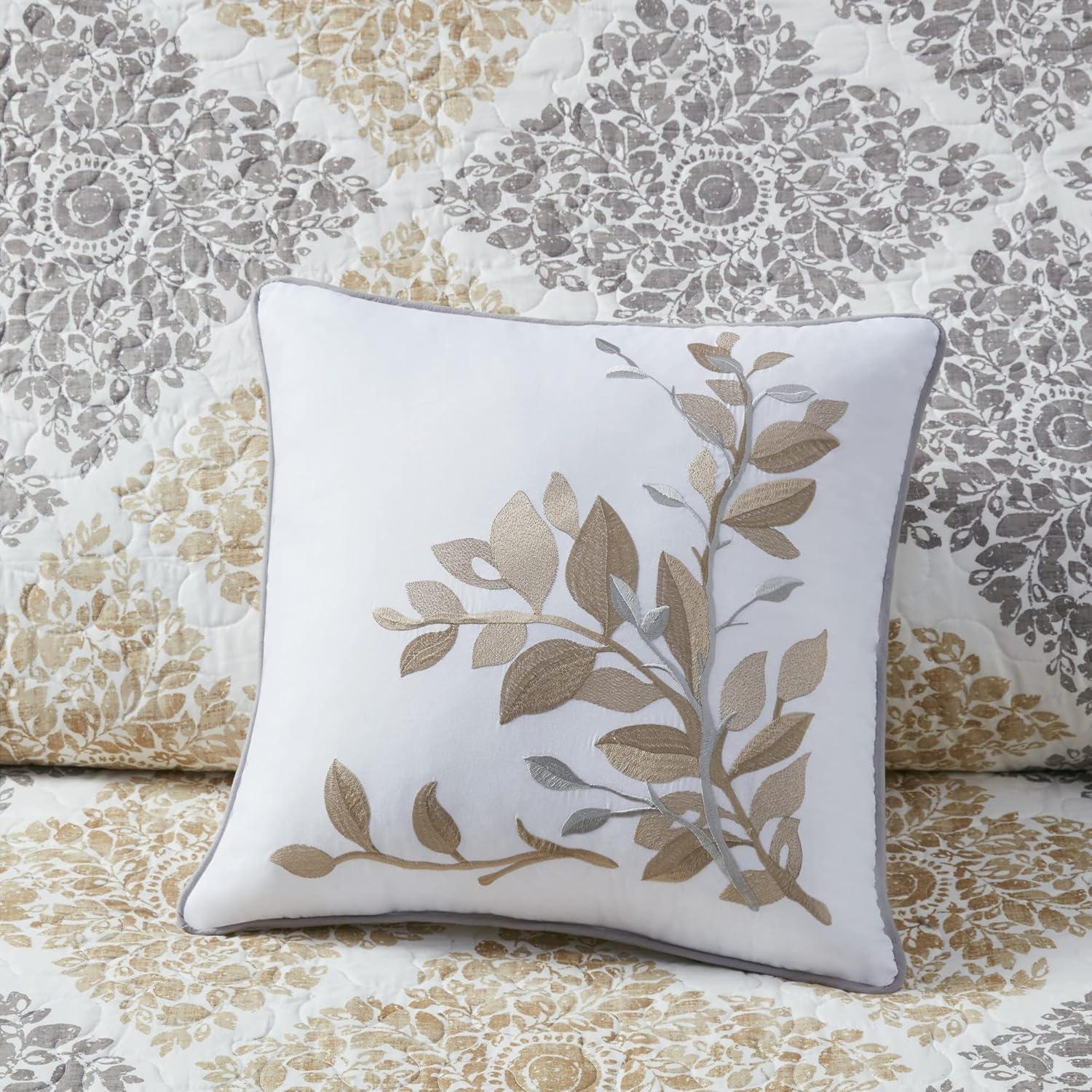 imageMadison Park Claire Quilt Modern Design All Season Breathable Coverlet Lightweight Bedding Set Matching Shams Decorative Pillow FullQueen 90 in x 90 in Diamond Aqua 6 PieceNeutral