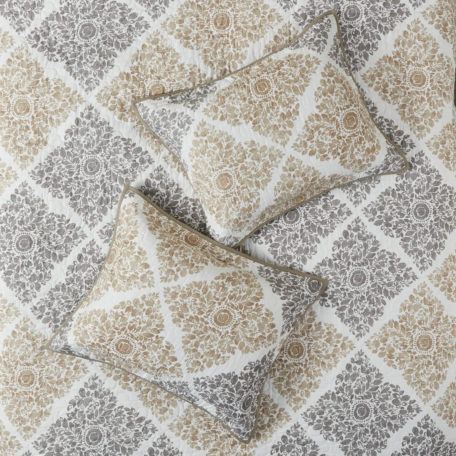 imageMadison Park Claire Quilt Modern Design All Season Breathable Coverlet Lightweight Bedding Set Matching Shams Decorative Pillow FullQueen 90 in x 90 in Diamond Aqua 6 PieceNeutral