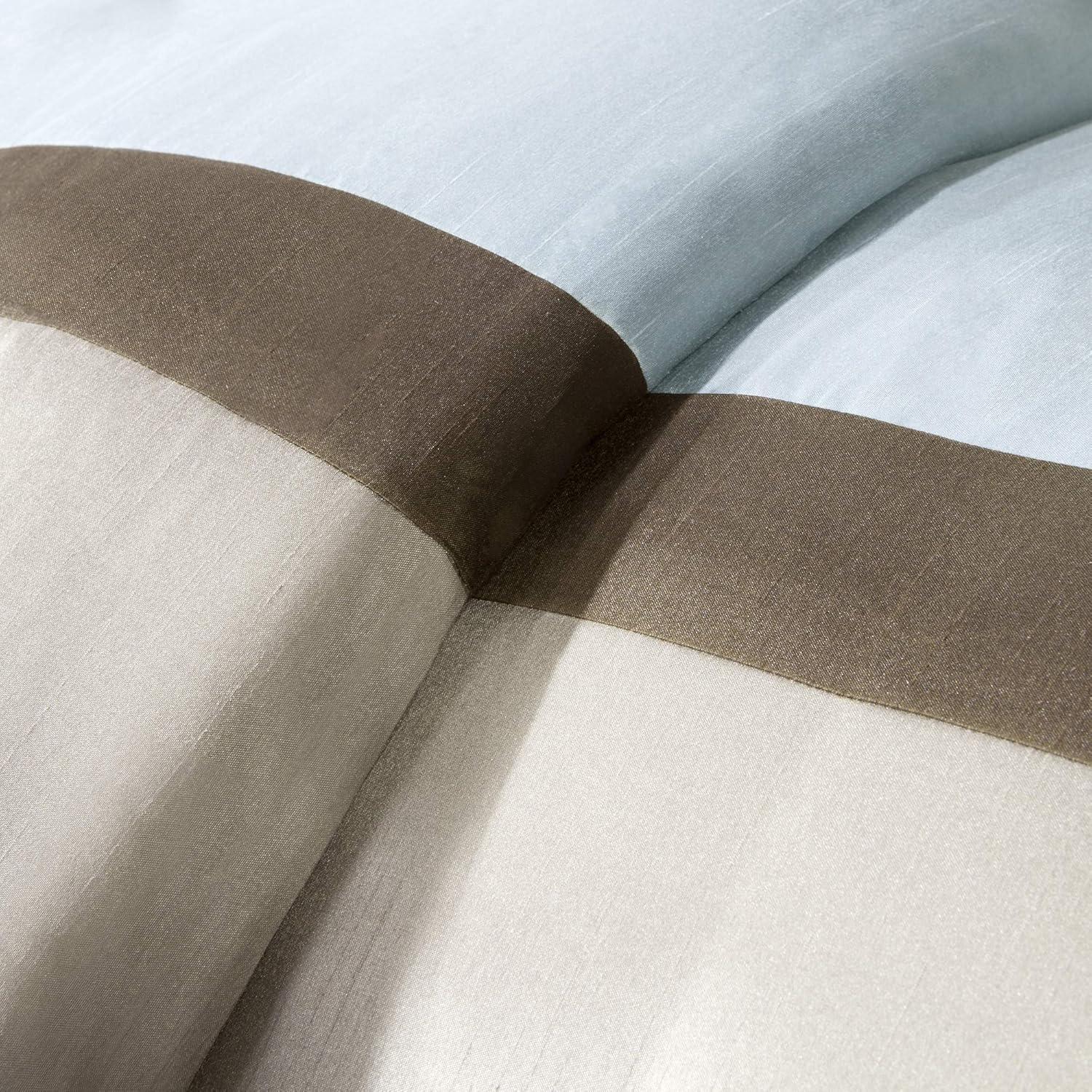 imageMadison Park Cozy Comforter SetDeluxe Hotel Collection All Season Down Alternative Luxury Bedding with Matching Shams Decorative Pillows Queen90quotx90quot Genevieve Navy 7 PieceBlue