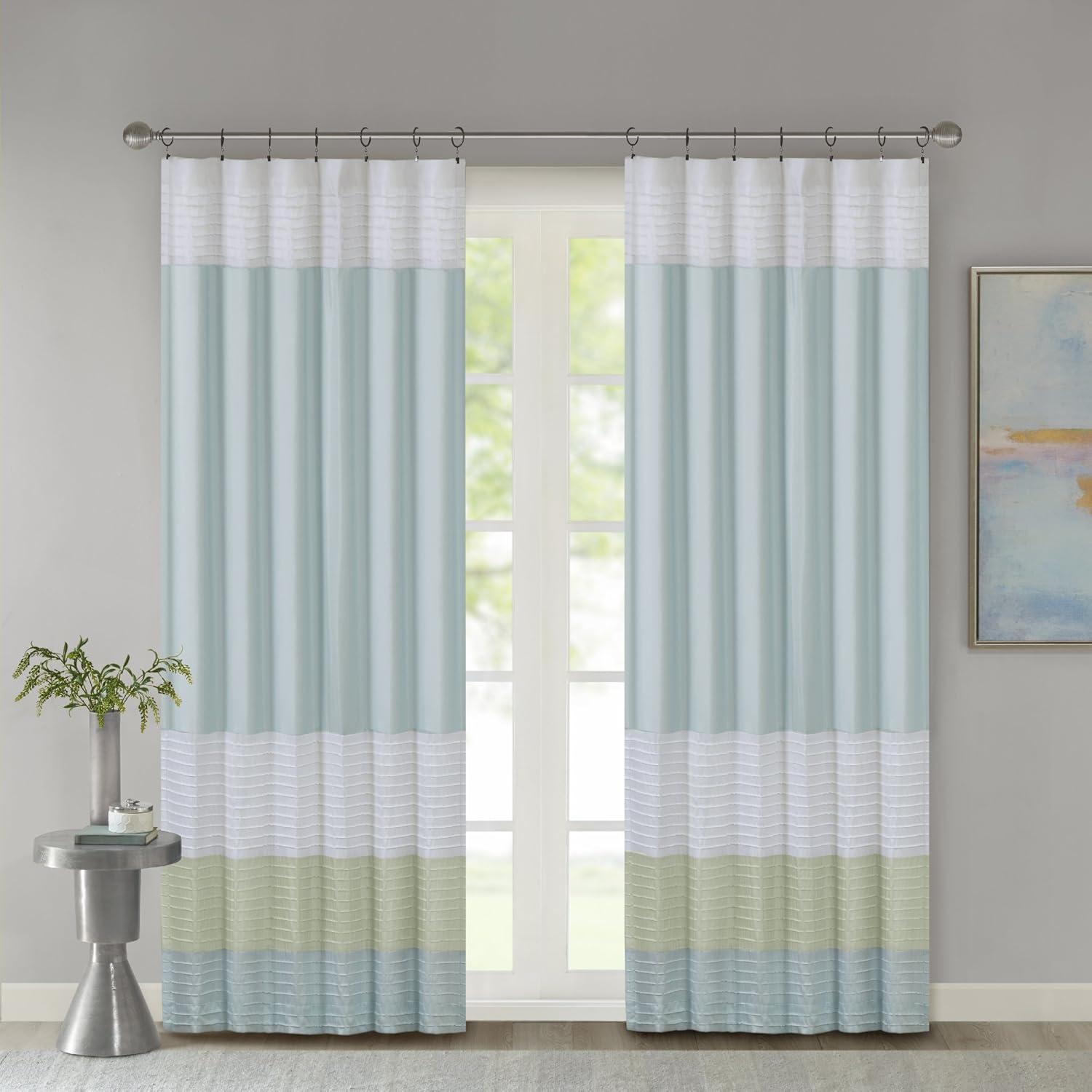 imageMadison Park Dawn Cotton Comforter Set Amherst CurtainDawn Shabby Chic Blue