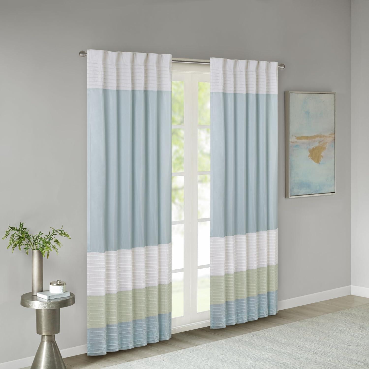imageMadison Park Dawn Cotton Comforter Set Amherst CurtainDawn Shabby Chic Blue