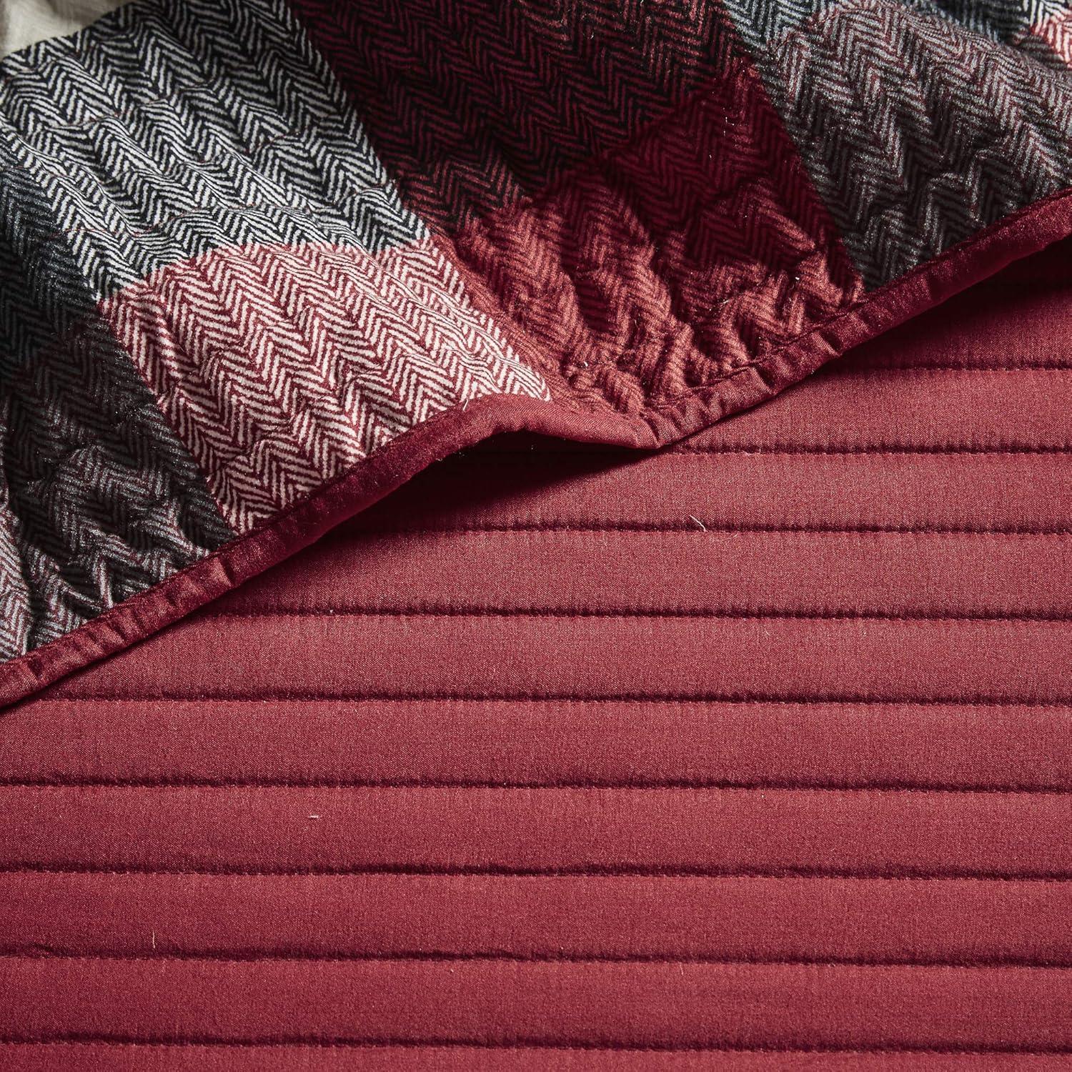 imageMadison Park Daybed Cover Double Sided Quilting Casual Design All Season Bedding Set with Bedskirt Matching Shams Decorative Pillow 75 in x 39 in Yosemite Purple TealPlaid Red