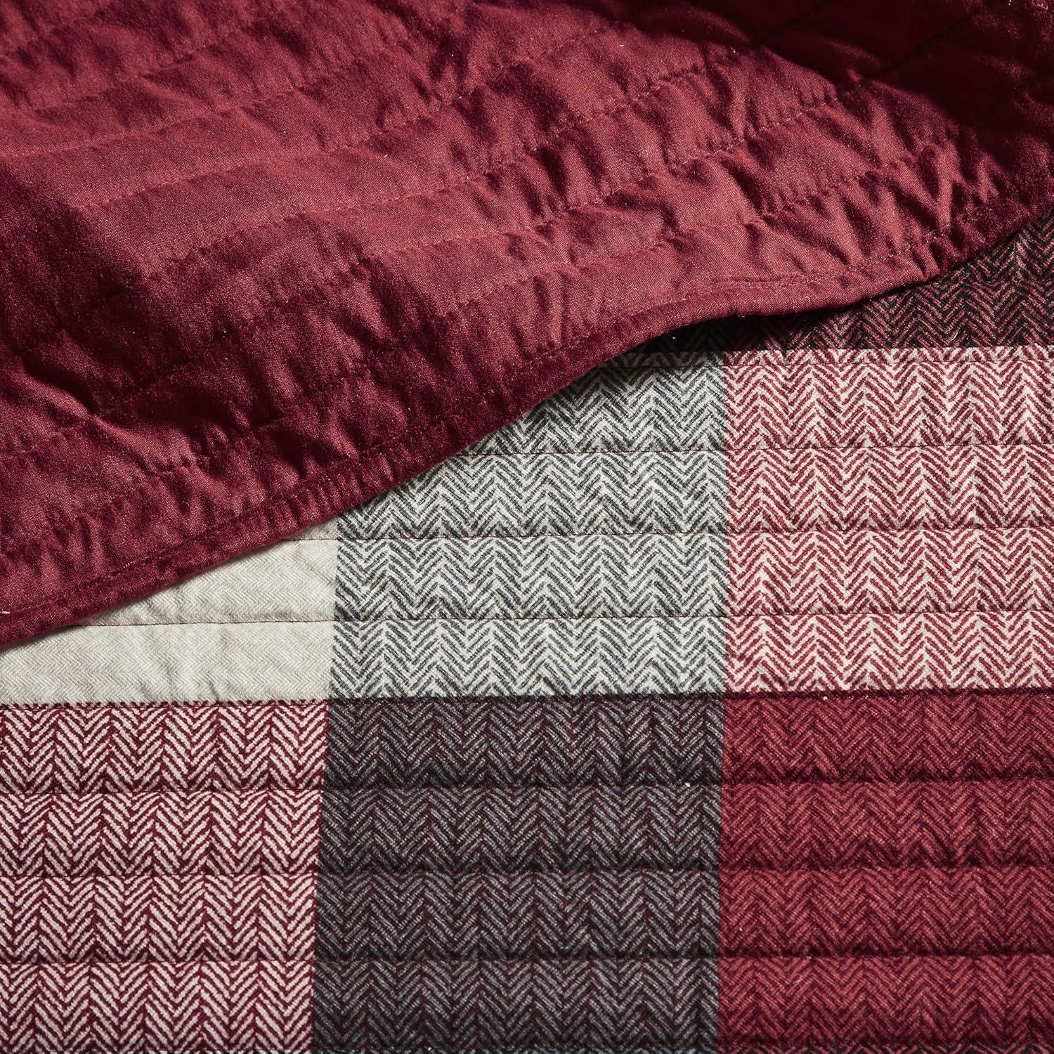 imageMadison Park Daybed Cover Double Sided Quilting Casual Design All Season Bedding Set with Bedskirt Matching Shams Decorative Pillow 75 in x 39 in Yosemite Purple TealPlaid Red
