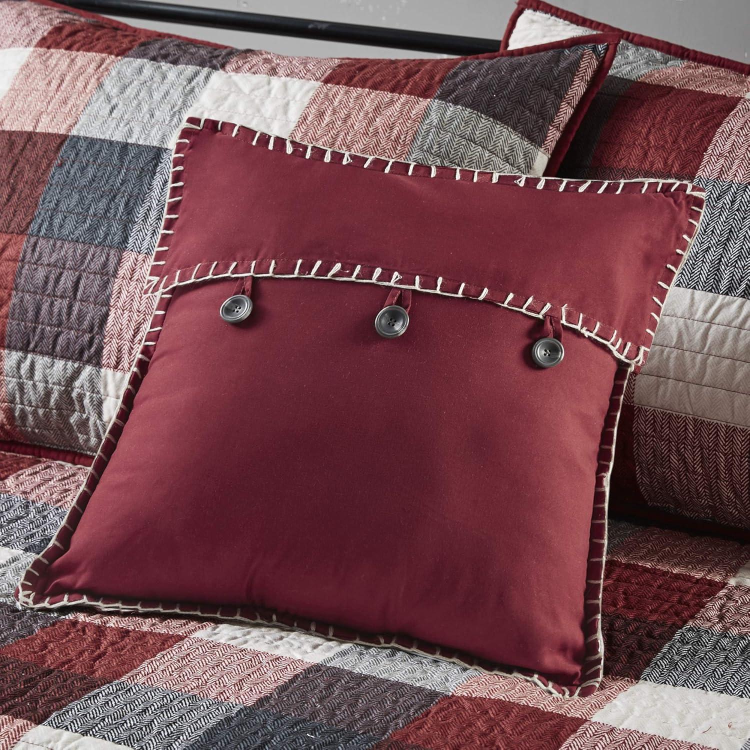 imageMadison Park Daybed Cover Double Sided Quilting Casual Design All Season Bedding Set with Bedskirt Matching Shams Decorative Pillow 75 in x 39 in Yosemite Purple TealPlaid Red