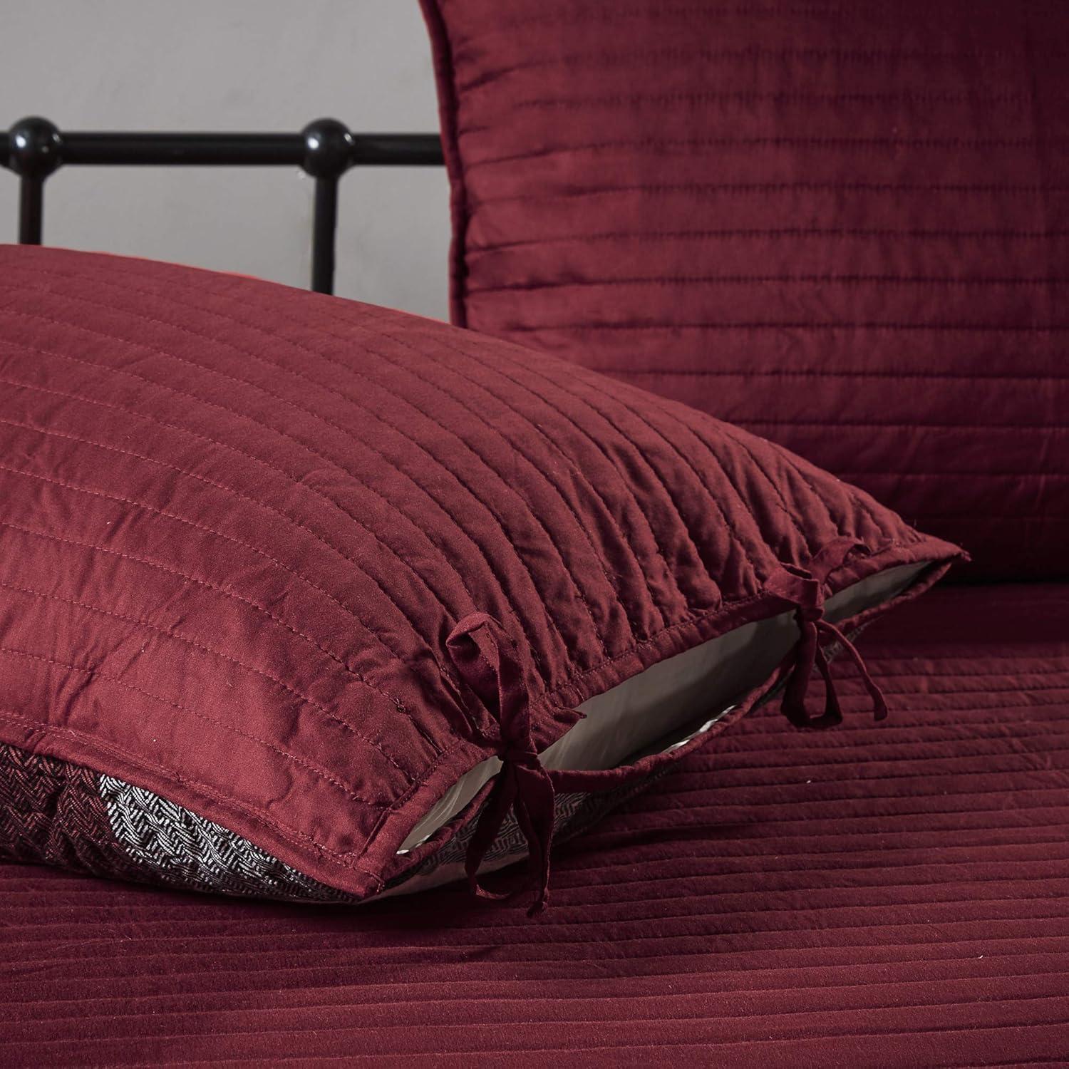 imageMadison Park Daybed Cover Double Sided Quilting Casual Design All Season Bedding Set with Bedskirt Matching Shams Decorative Pillow 75 in x 39 in Yosemite Purple TealPlaid Red