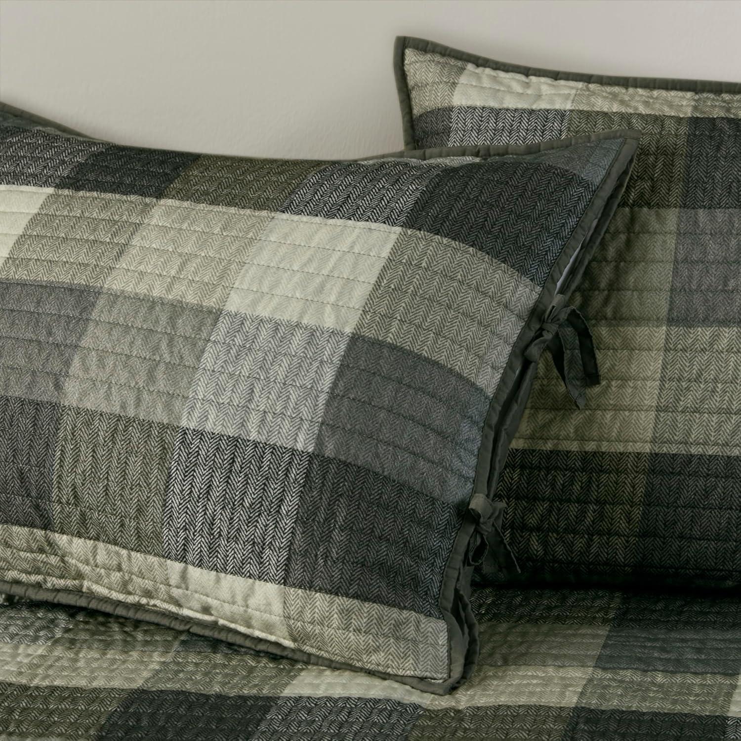 imageMadison Park Daybed Cover Double Sided Quilting Casual Design All Season Bedding Set with Bedskirt Matching Shams Decorative Pillow 75 in x 39 in Yosemite Purple TealPlaid Grey