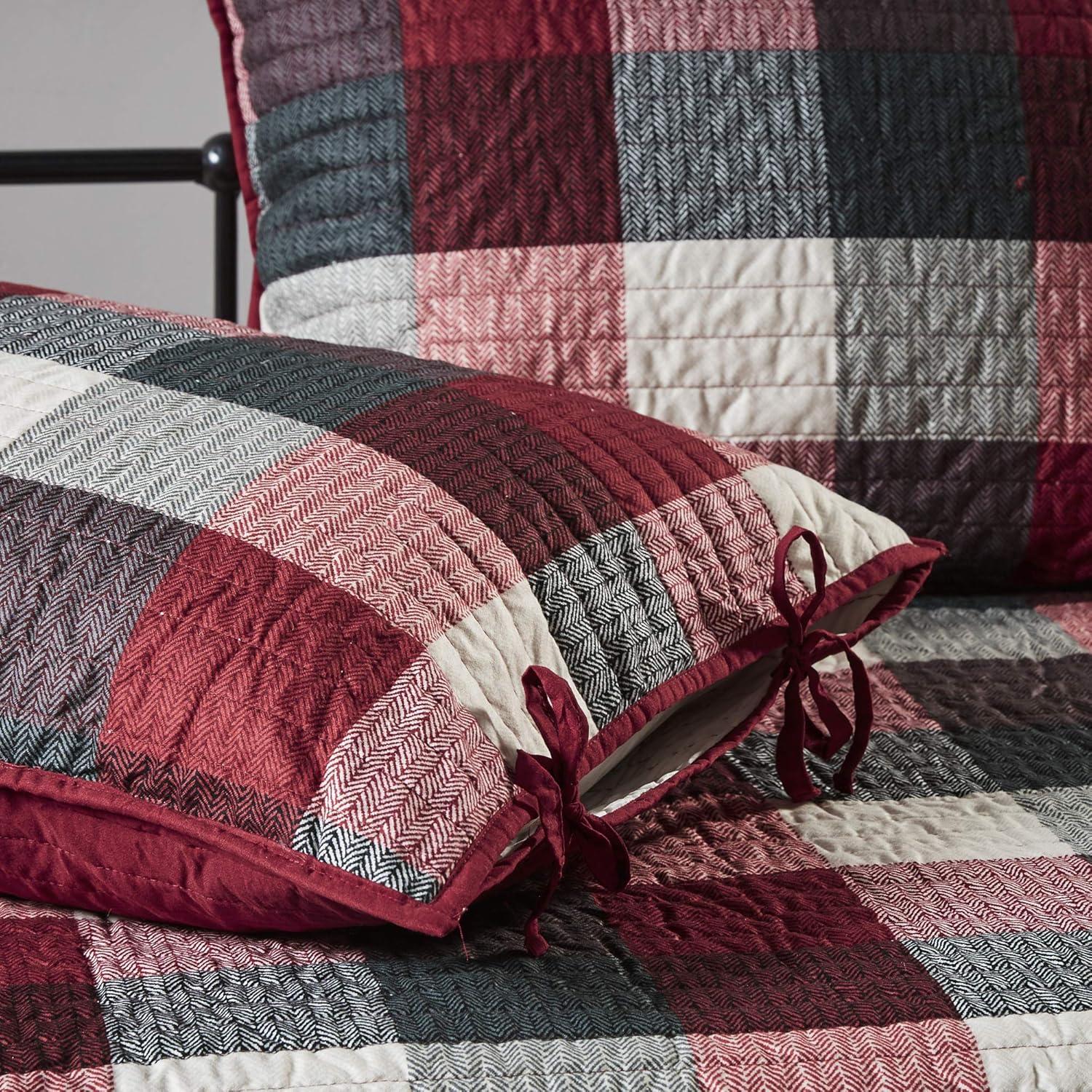 imageMadison Park Daybed Cover Double Sided Quilting Casual Design All Season Bedding Set with Bedskirt Matching Shams Decorative Pillow 75 in x 39 in Yosemite Purple TealPlaid Red
