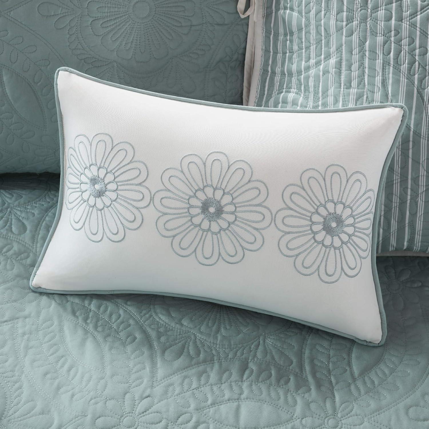 imageMadison Park Daybed Cover Set Trendy Design All Season Luxury Bedding with Bedskirt Matching Shams Decorative Pillow Floral Medallion Quilted Blue 75quotx39quot 6 PiecePeyton Blue