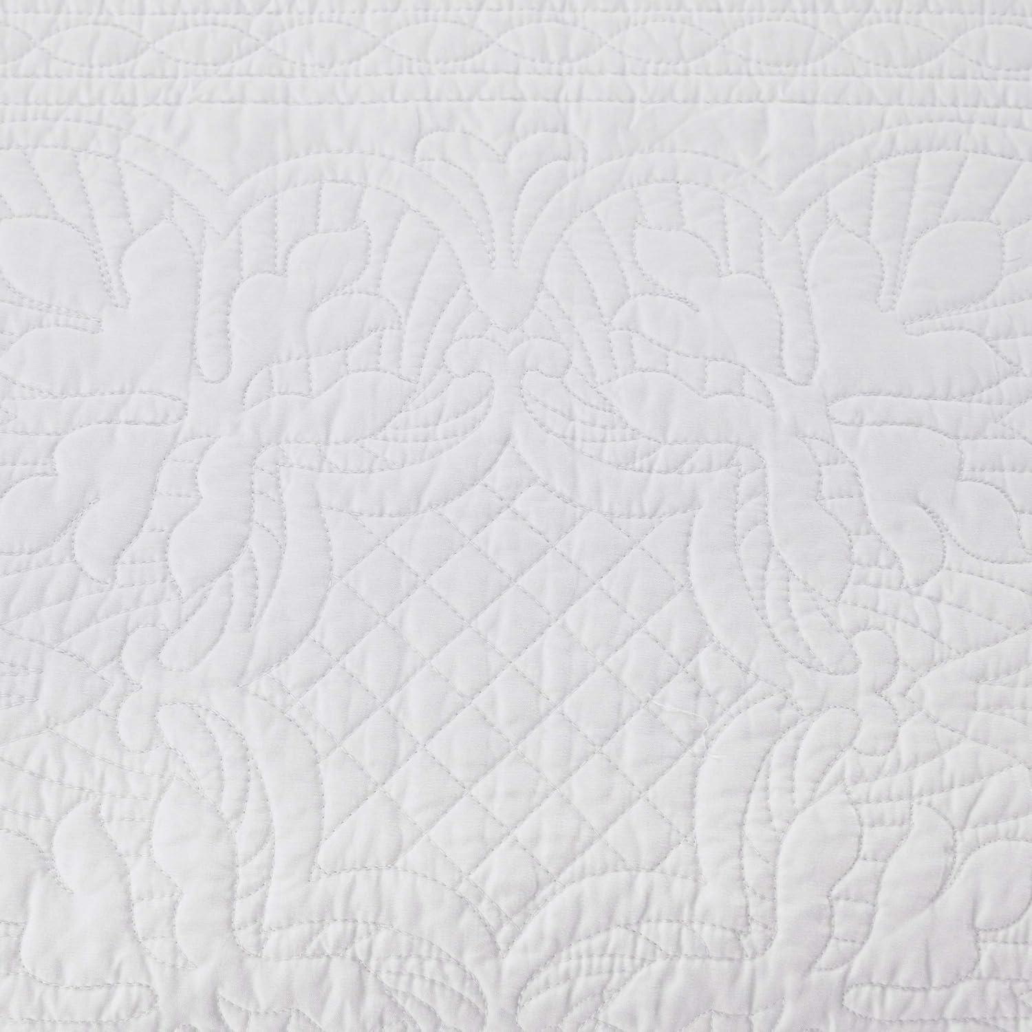 imageMadison Park Daybed Cover Set Damask Quilted Cover for Daybeds All Season Prewashed CottonFilled Coastal Bedding with Scallop Edge Shams Bedskirt Dcor Pillows Tuscany Cream 39quotx75quot 6 PieceWhite