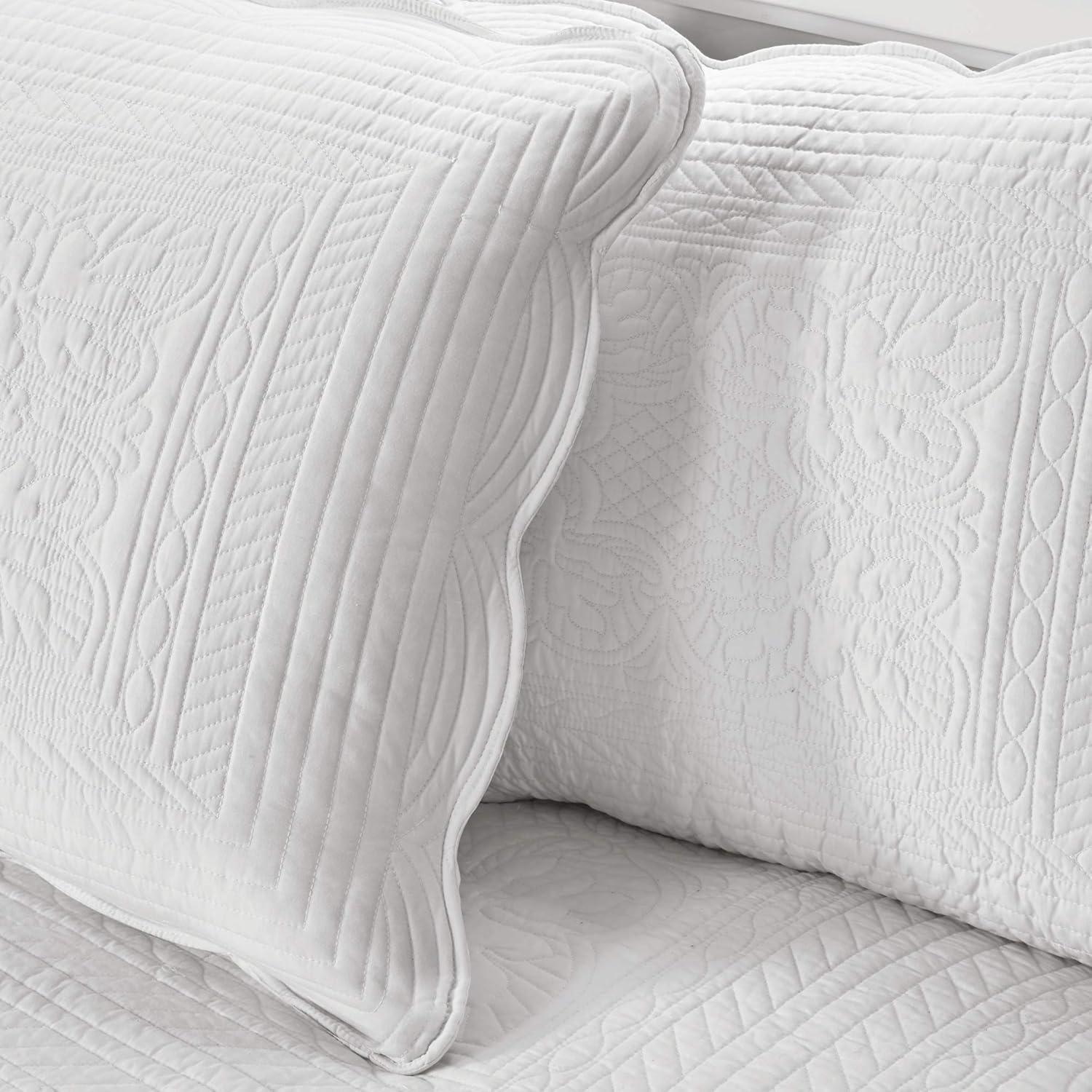 imageMadison Park Daybed Cover Set Damask Quilted Cover for Daybeds All Season Prewashed CottonFilled Coastal Bedding with Scallop Edge Shams Bedskirt Dcor Pillows Tuscany Cream 39quotx75quot 6 PieceWhite