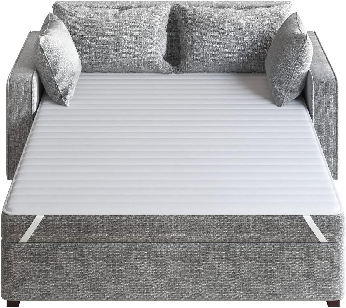 imageMadison Park Essentials Frisco Waterproof Sofa Bed Mattress Pad Microfiber Channel Quilted Top Secure Fit Anchor Band Machine Washable Protection Cover Queen 60x72quot WhiteWhite