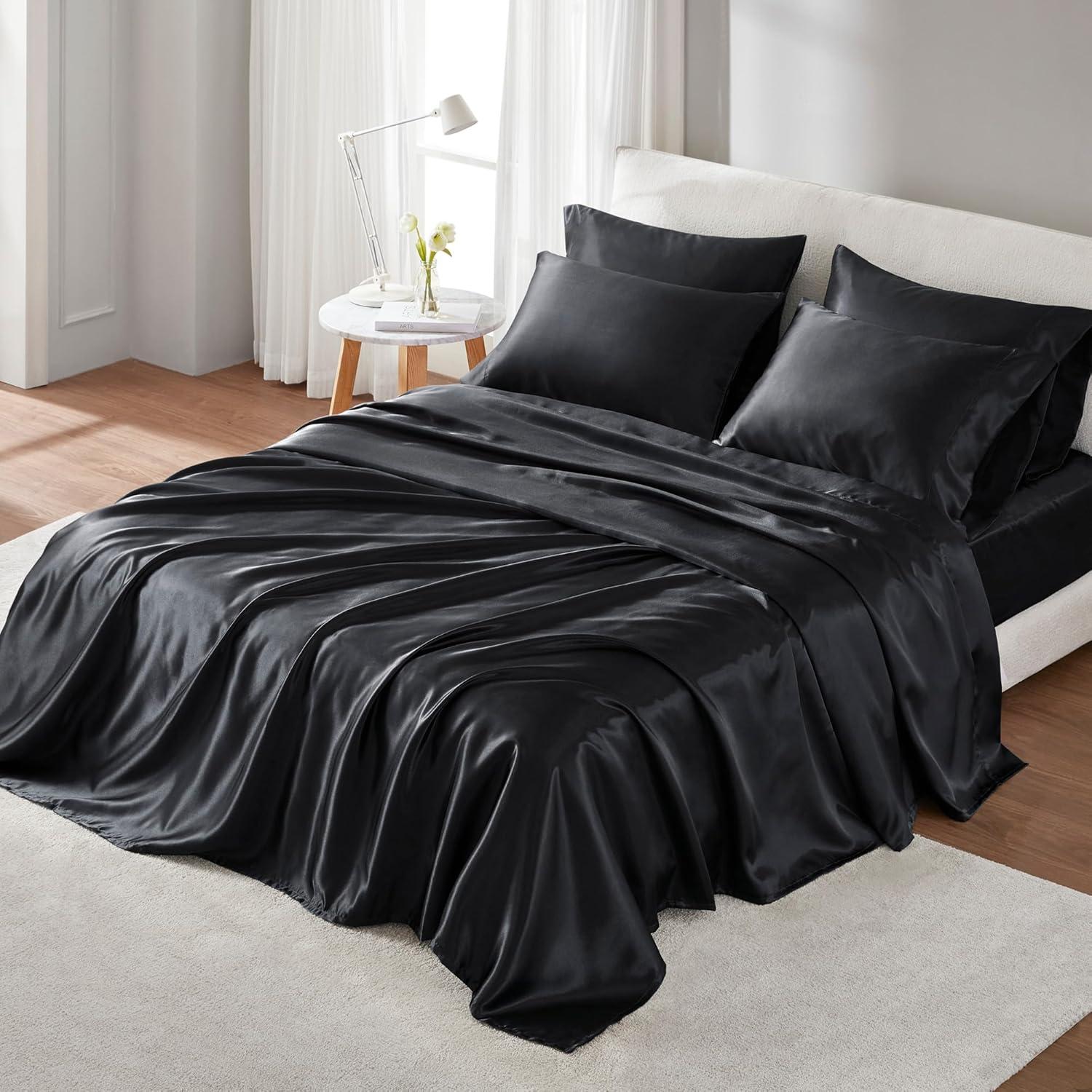 imageMadison Park Essentials Queen Free Luxurious 6 Piece Sheet Set MPE20769Black