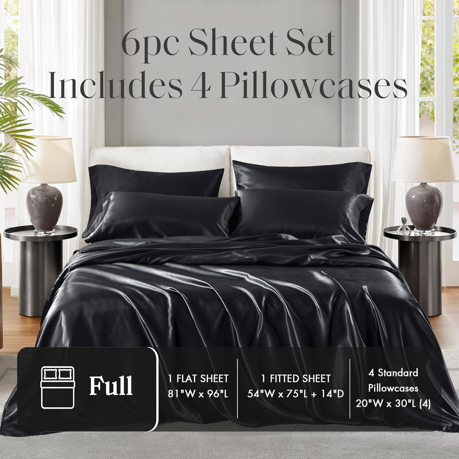imageMadison Park Essentials Queen Free Luxurious 6 Piece Sheet Set MPE20769Black